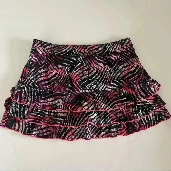 XL Set Sofibella Ruffled Tennis Golf Pickleball Skort Pink and Black - Picture 7 of 12